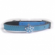 Leather Cat Collar for a Star - Bleu